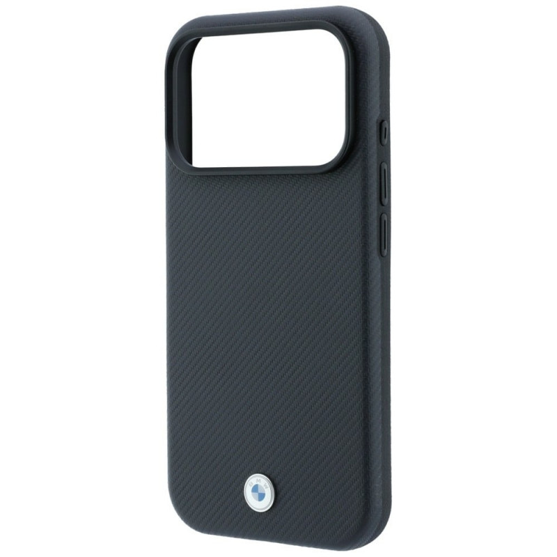 BMW Kevlar Metal Logo MagSafe puzdro pre Apple iPhone 18 Pro / 17 Pro, antracitové