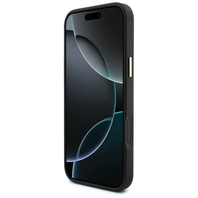 Guess 4G puzdro s peňaženkou a šnúrkou, MagSafe, pre Apple iPhone 18 Pro / 17 Pro, hnedé