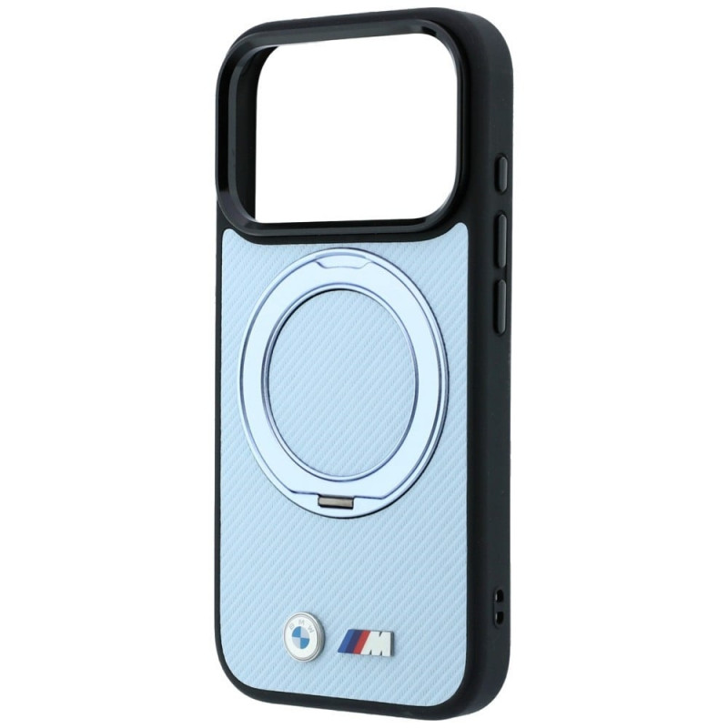 BMW Kevlar Ring Stand 360 MagSafe puzdro pre Apple iPhone 18 Pro / 17 Pro, modré