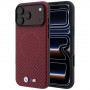 BMW M Carbon Printed Ring MagSafe puzdro pre Apple iPhone 18 Pro Max / 17 Pro Max, červené