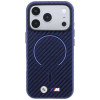 BMW M Carbon Printed Ring MagSafe puzdro pre Apple iPhone 18 Pro / 17 Pro, námornícka modrá
