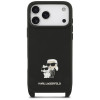 Karl Lagerfeld Saffiano Karl&Choupette Metal Pin CBDY Strap puzdro na Apple iPhone 18 Pro / 17 Pro, čierne