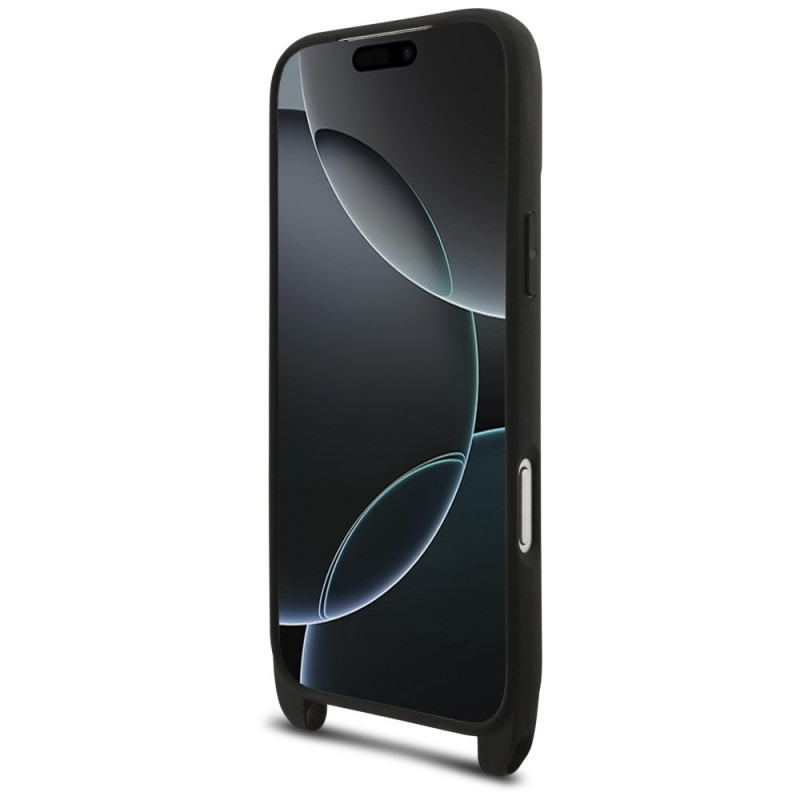 Karl Lagerfeld Saffiano Karl&Choupette Metal Pin CBDY Strap puzdro na Apple iPhone 18 Pro / 17 Pro, čierne