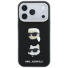 Karl Lagerfeld Saffiano Karl&Choupette Heads Pins Strap Logo puzdro pre Apple iPhone 18 Pro / 17 Pro, čierne