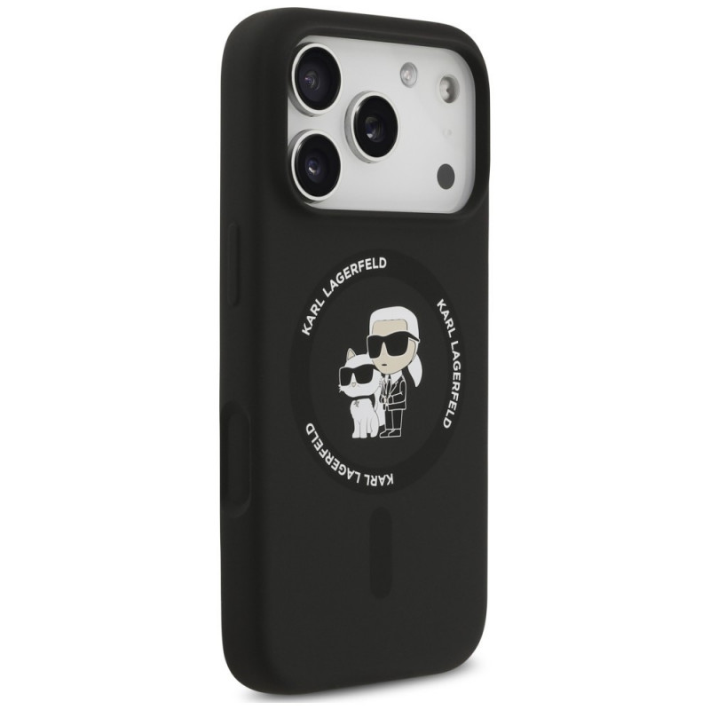 Karl Lagerfeld Silikónové puzdro Karl&Choupette Ring MagSafe pre Apple iPhone 18 Pro Max / 17 Pro Max, čierne