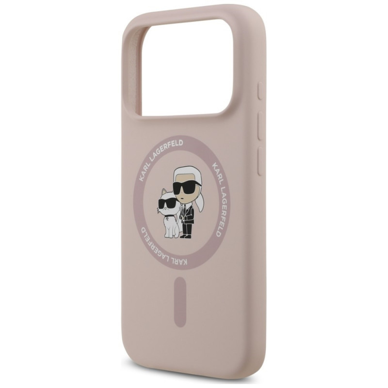 Karl Lagerfeld Silicone Karl&Choupette Ring MagSafe puzdro pre Apple iPhone 18 Pro / 17 Pro, čierne