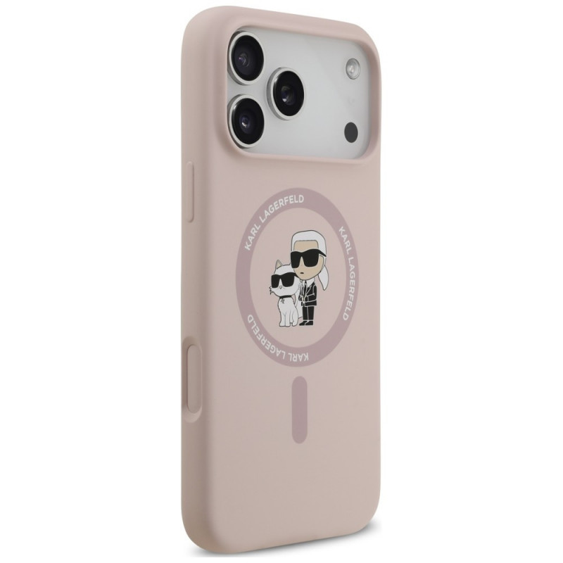 Karl Lagerfeld Silikónové puzdro Karl&Choupette Ring MagSafe pre Apple iPhone 18 Pro Max / 17 Pro Max, ružové