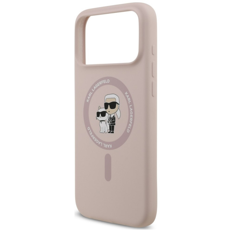 Karl Lagerfeld Silikónové puzdro Karl&Choupette Ring MagSafe pre Apple iPhone 18 Pro Max / 17 Pro Max, ružové