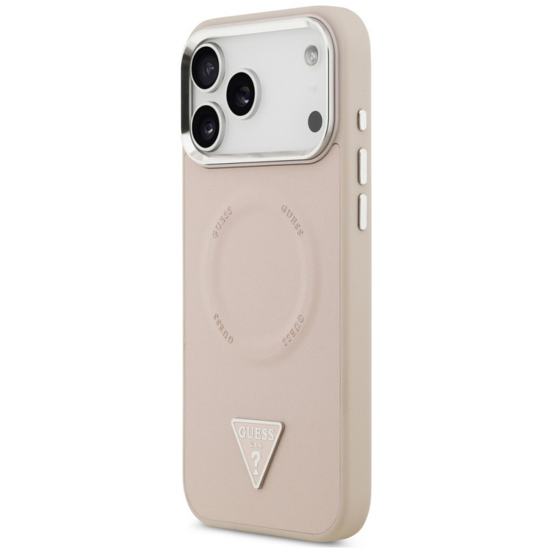 Guess puzdro Triangle Logo MagSafe pre Apple iPhone 18 Pro Max / 17 Pro Max, ružové