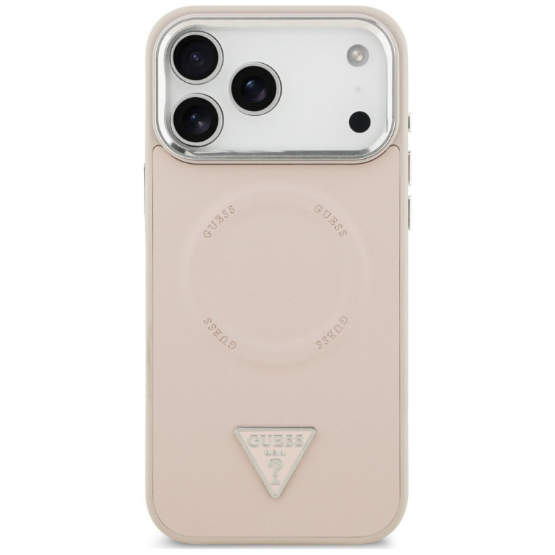 Guess puzdro Triangle Logo MagSafe pre Apple iPhone 18 Pro Max / 17 Pro Max, ružové