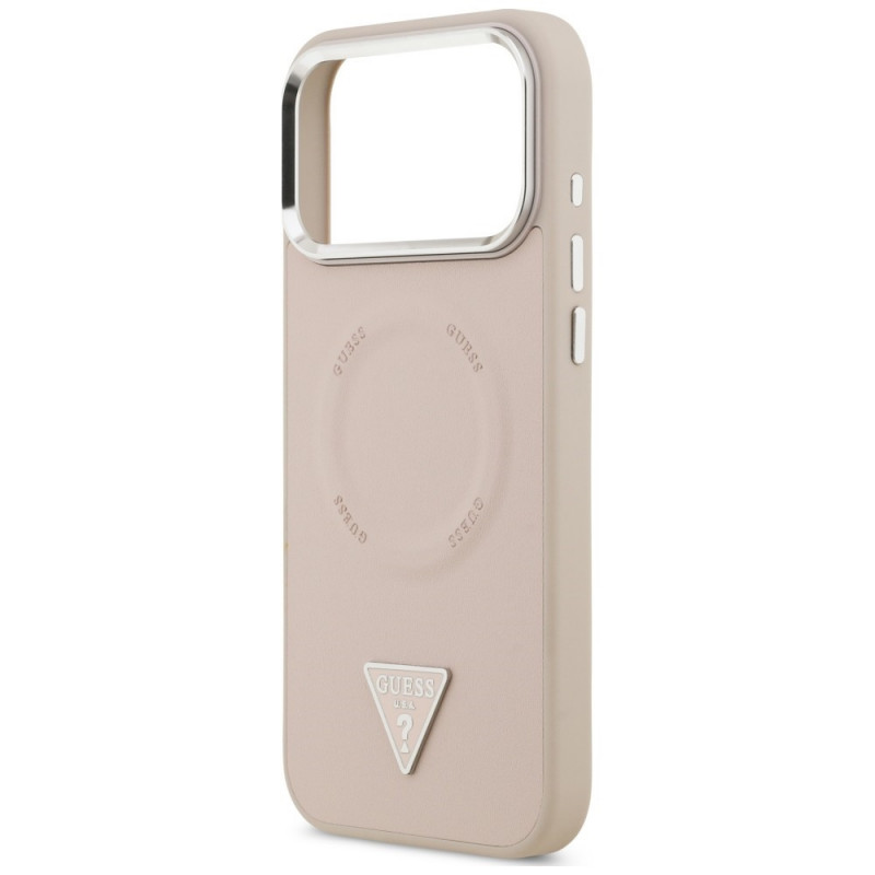 Guess puzdro Triangle Logo MagSafe pre Apple iPhone 18 Pro Max / 17 Pro Max, ružové