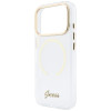 Guess IML Script Metal MagSafe puzdro pre Apple iPhone 18 Pro / 17 Pro, transparentné