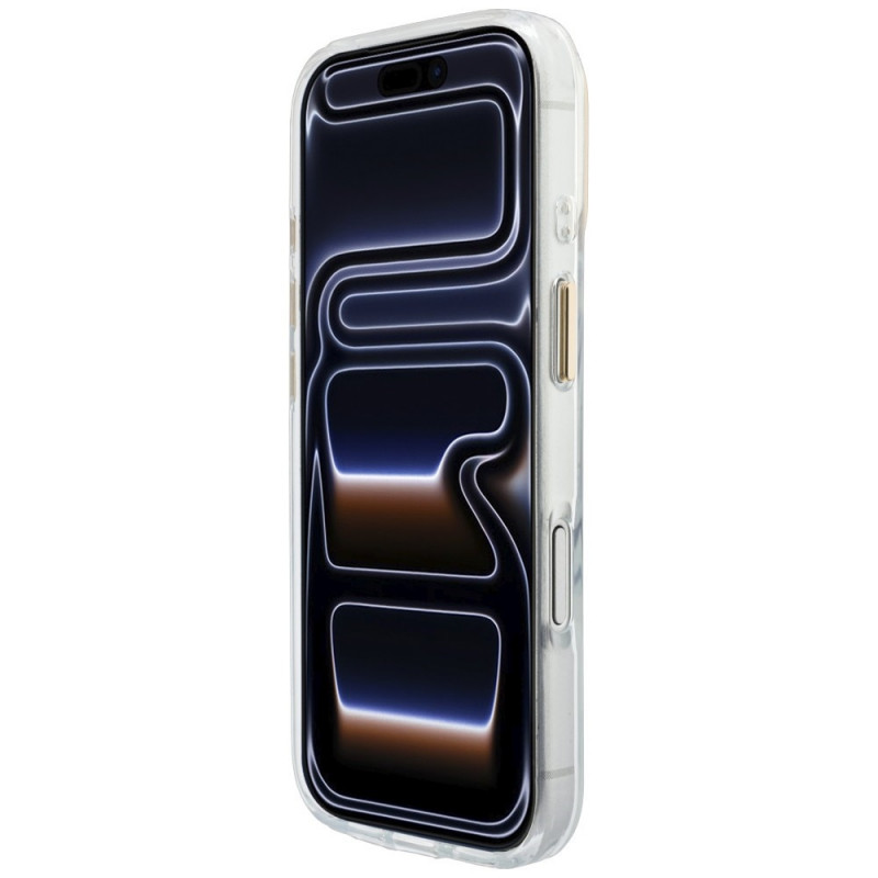 Guess IML Script Metal MagSafe puzdro pre Apple iPhone 18 Pro Max / 17 Pro Max, transparentné