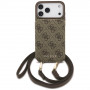 Guess 4G Cardslots & Magnetic Closure Crossbody puzdro pre Apple iPhone 18 Pro / 17 Pro, hnedé