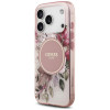 Guess IML Flower & Tonal Circle MagSafe puzdro pre Apple iPhone 18 Pro / 17 Pro, ružové