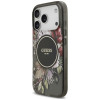 Guess IML Flowers Pearl Strap MagSafe puzdro pre Apple iPhone 18 Pro / 17 Pro, čierne