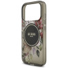 Guess IML Flowers Pearl Strap MagSafe puzdro pre Apple iPhone 18 Pro / 17 Pro, čierne
