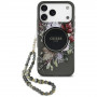 Guess IML Flowers Pearl Strap MagSafe puzdro pre Apple iPhone 18 Pro Max / 17 Pro Max, čierne