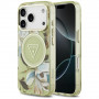 Guess IML Glitter Flowers Triangle MagSafe puzdro pre Apple iPhone 18 Pro Max / 17 Pro Max, zelené