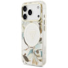 Guess IML Glitter Flowers Triangle MagSafe puzdro pre Apple iPhone 18 Pro Max / 17 Pro Max, biela