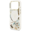 Guess IML Glitter Flowers Triangle MagSafe puzdro pre Apple iPhone 18 Pro Max / 17 Pro Max, biela