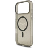 Guess IML Glitter Pearl Strap MagSafe puzdro pre Apple iPhone 18 Pro Max / 17 Pro Max, čierne