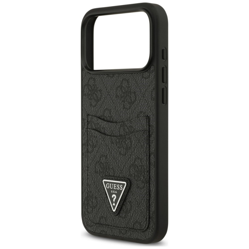 Guess 4G Double Card Triangle puzdro na Apple iPhone 18 Pro Max / 17 Pro Max, čierne