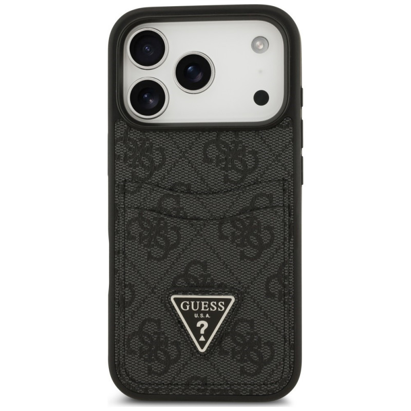 Guess 4G Double Card Triangle puzdro na Apple iPhone 18 Pro / 17 Pro, čierne