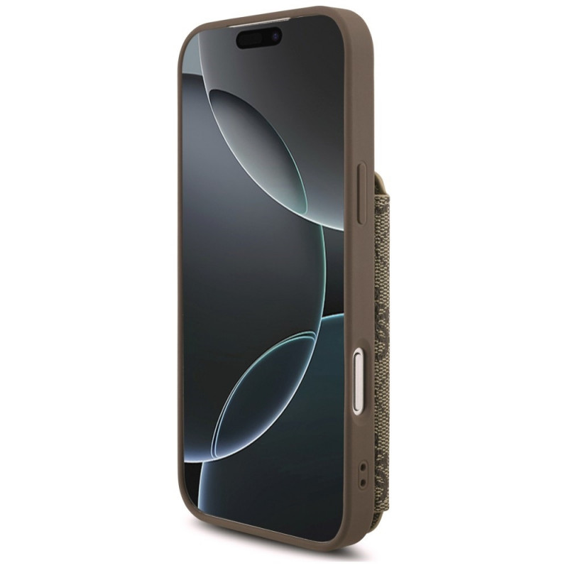 Guess 4G Cardslots & Magnetic Closure Crossbody puzdro pre Apple iPhone 18 Pro Max / 17 Pro Max, hnedé