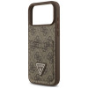 Guess 4G Double Card Triangle puzdro na Apple iPhone 18 Pro Max / 17 Pro Max, hnedé