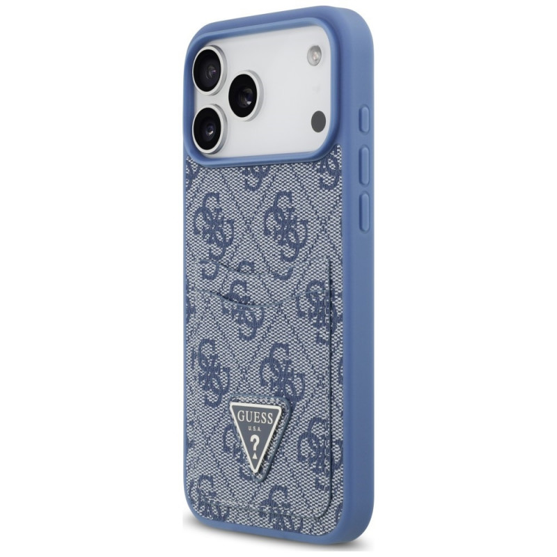 Guess 4G Double Card Triangle puzdro na Apple iPhone 18 Pro Max / 17 Pro Max, modré