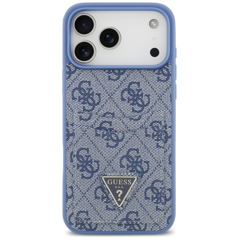 Guess 4G Double Card Triangle puzdro na Apple iPhone 18 Pro Max / 17 Pro Max, modré