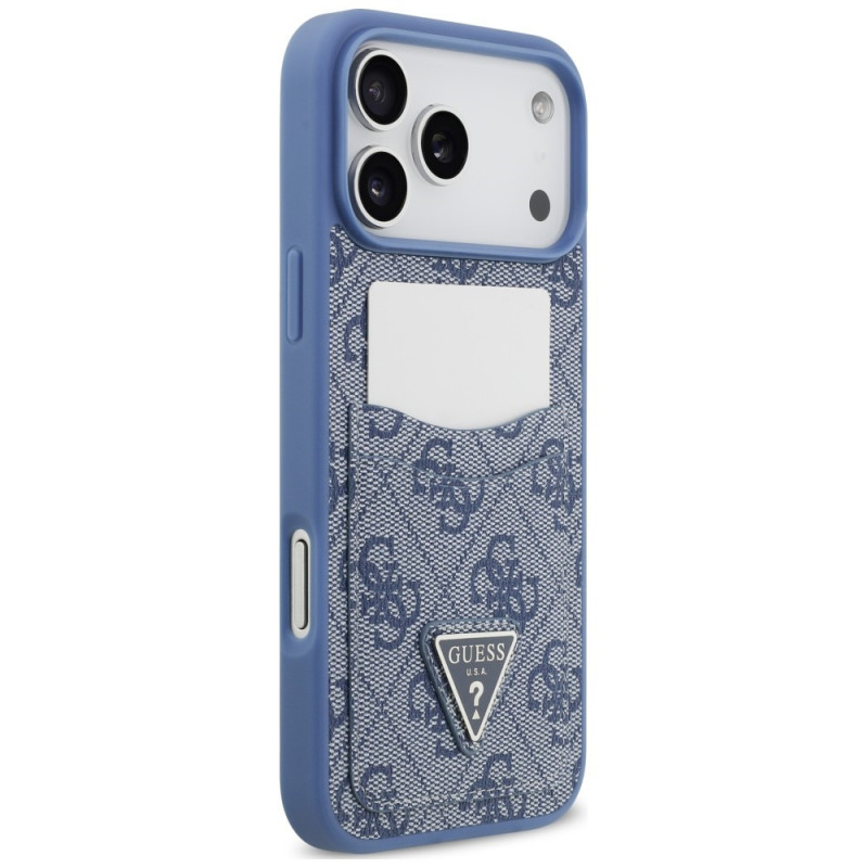 Guess 4G Double Card Triangle puzdro na Apple iPhone 18 Pro Max / 17 Pro Max, modré