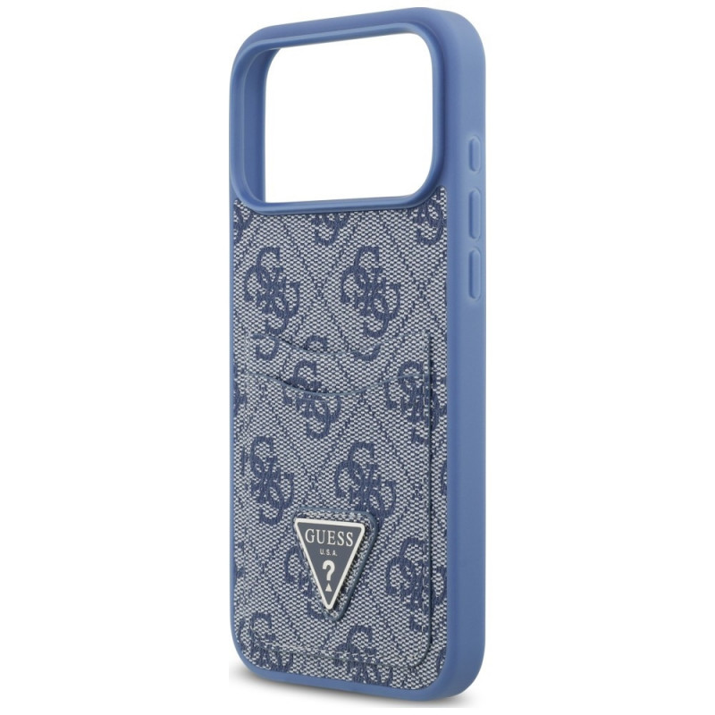 Guess 4G Double Card Triangle puzdro na Apple iPhone 18 Pro Max / 17 Pro Max, modré