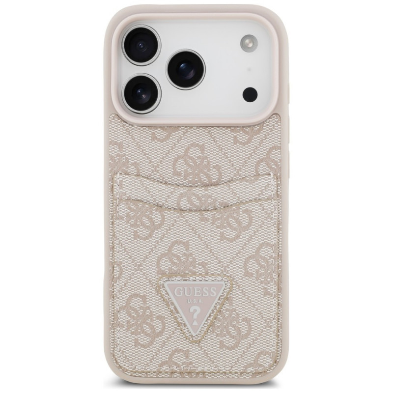 Guess 4G Double Card Triangle puzdro pre Apple iPhone 18 Pro Max / 17 Pro Max, ružové