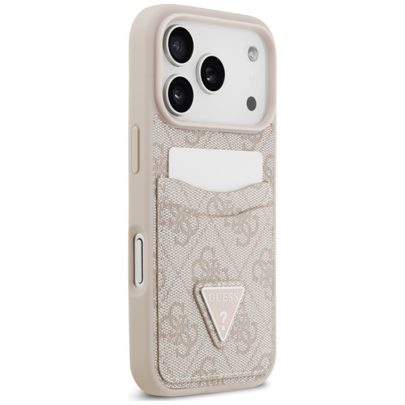 Guess 4G Double Card Triangle puzdro pre Apple iPhone 18 Pro Max / 17 Pro Max, ružové