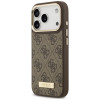 Guess 4G Logo Plate MagSafe puzdro pre Apple iPhone 18 Pro / 17 Pro, hnedé