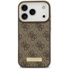 Guess 4G Logo Plate MagSafe puzdro pre Apple iPhone 18 Pro / 17 Pro, hnedé