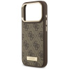 Guess 4G Logo Plate MagSafe puzdro pre Apple iPhone 18 Pro / 17 Pro, hnedé