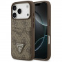 Guess 4G Double Card Triangle puzdro na Apple iPhone 18 Pro / 17 Pro, hnedé