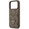 Guess 4G Double Card Triangle puzdro na Apple iPhone 18 Pro / 17 Pro, hnedé