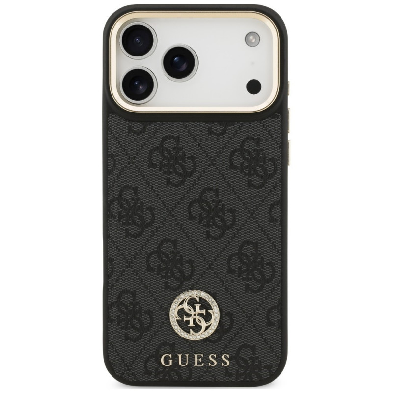 Guess 4G Strass Logo MagSafe puzdro pre Apple iPhone 18 Pro Max / 17 Pro Max, čierne