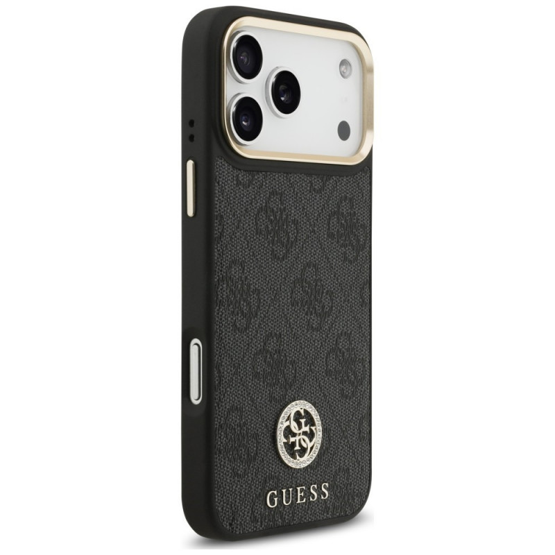 Guess 4G Strass Logo MagSafe puzdro pre Apple iPhone 18 Pro Max / 17 Pro Max, čierne