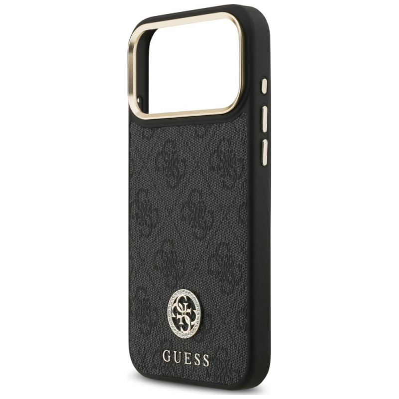 Guess 4G Strass Logo MagSafe puzdro pre Apple iPhone 18 Pro Max / 17 Pro Max, čierne
