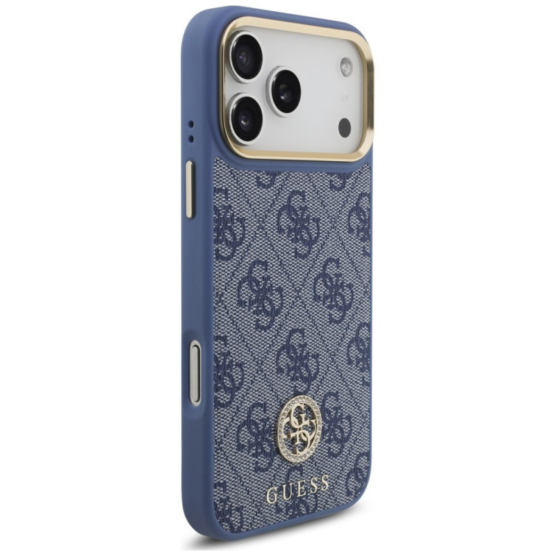 Guess 4G Strass Logo MagSafe puzdro pre Apple iPhone 18 Pro Max / 17 Pro Max, modré
