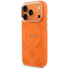 Guess Peony Hot Stamp MagSafe puzdro pre Apple iPhone 18 Pro Max / 17 Pro Max, oranžové