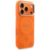Guess Peony Hot Stamp MagSafe puzdro pre Apple iPhone 18 Pro Max / 17 Pro Max, oranžové