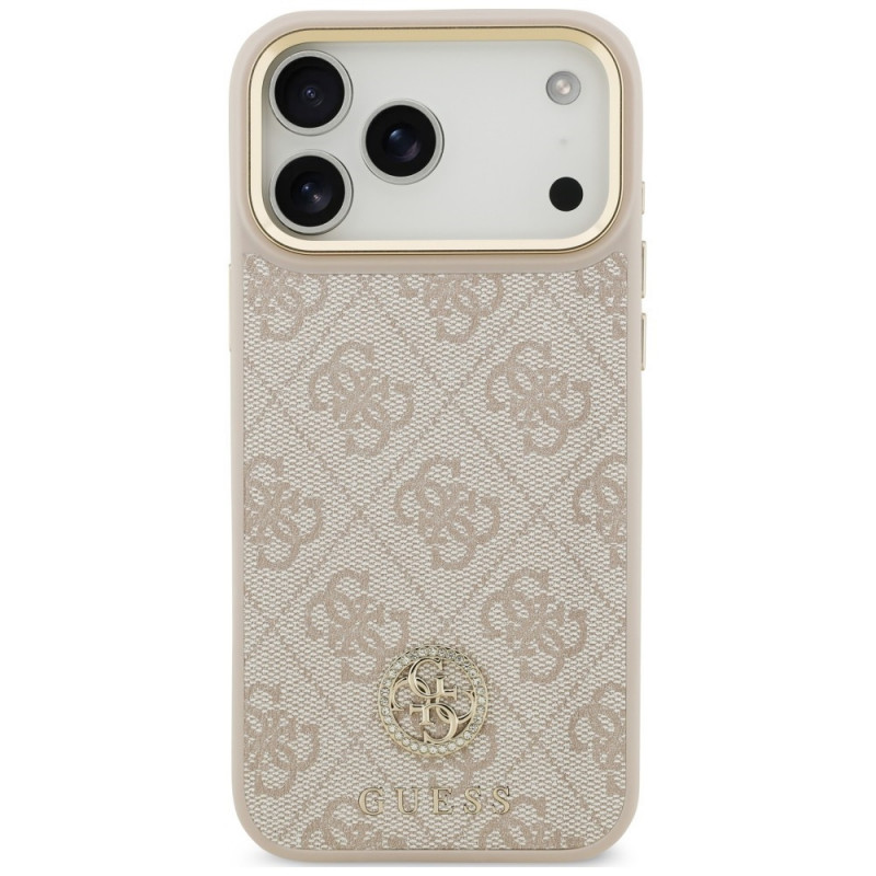 Guess 4G Strass Logo MagSafe puzdro pre Apple iPhone 18 Pro Max / 17 Pro Max, ružové