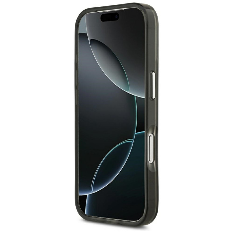 Guess IML Gradient Triangle Logo MagSafe puzdro pre Apple iPhone 18 Pro Max / 17 Pro Max, čierne