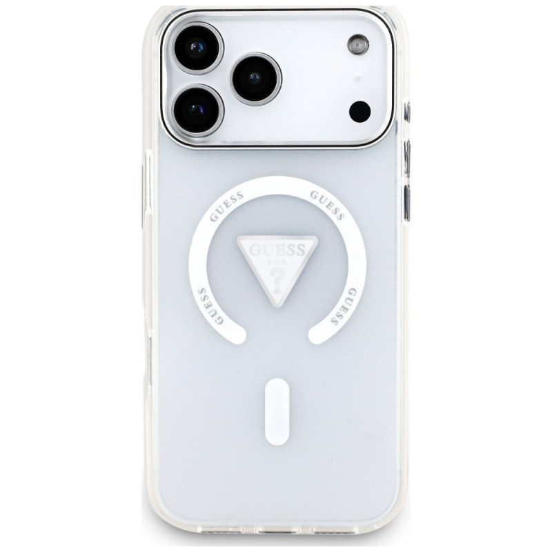 Guess IML Gradient Triangle Logo MagSafe puzdro pre Apple iPhone 18 Pro Max / 17 Pro Max, transparentné
